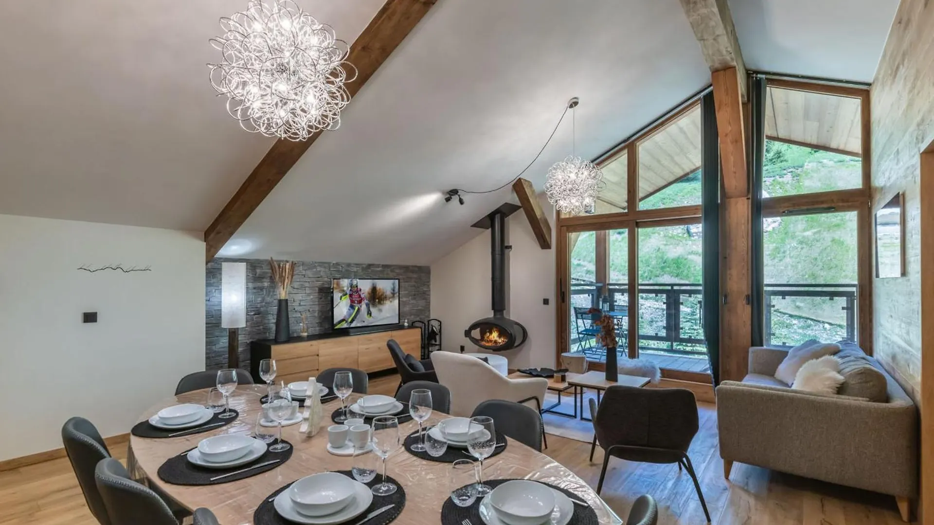 クールシュヴェルPenthouse Neuf Avec Balcon Sud, Proche Piste, Cheminee, Parking, Wifi - Fr-1-563-155アパートメント フランス